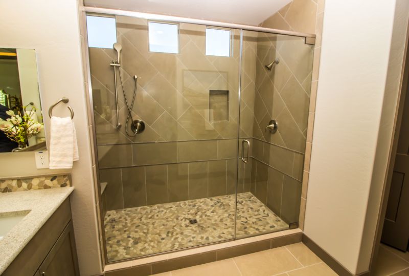 Open Shower with Frameless Glass